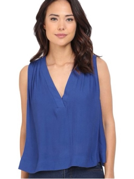 Free People Sleeveless V-Neck Camisole - Royal Blue
